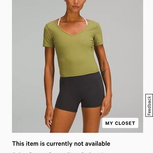lululemon athletica bronze green align tee size 8